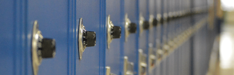 close-up image of lockers